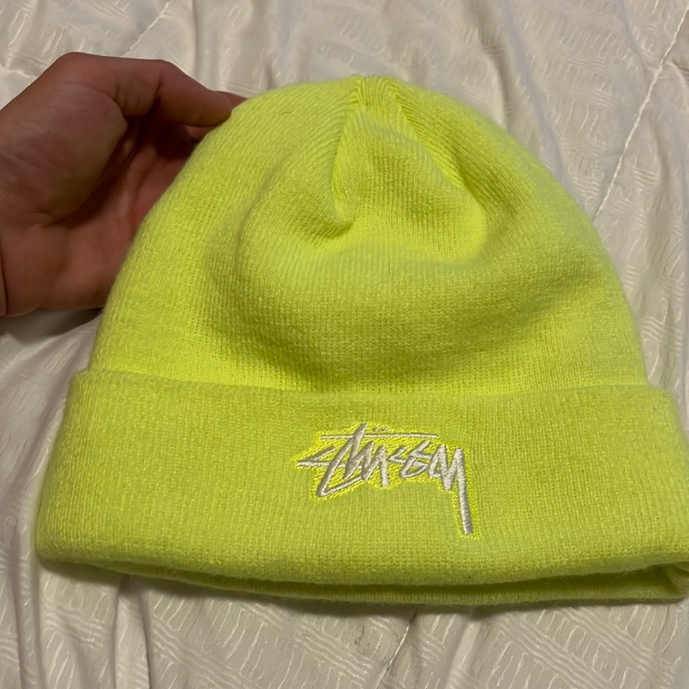 Stüssy/ Nike collab neon green beanie